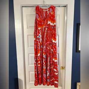 EUC XL 16/18 Boden V Neck Sleeveless Maxi - BEAUTIFUL print!!